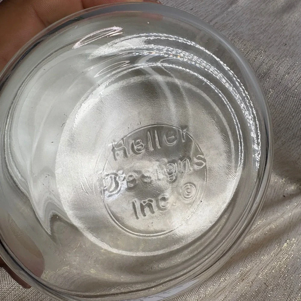 Heller Designs Inc Glass Jar Storage Container Cream Lid Kitchen Pantry Decor